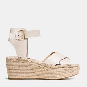 Coach Primrose leather upper espadrille wedge sandals